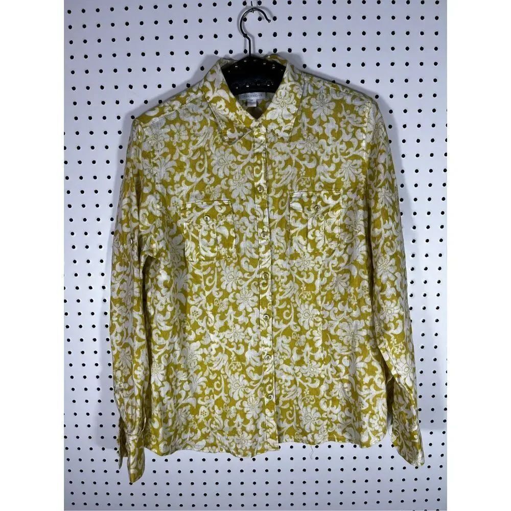 Charter Club button down linen shirt size 14